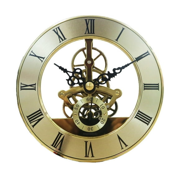 Elegant Metal Clock Head Insert with Roman Numerals 126mm Diameter Quiet Movement Quartzs Clock Face for Home Decors