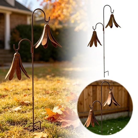 Elegant Metal Flowers Garden Stake Patios Balcony Planter Ground Spikes for Outdoor and Indoor Decoration, Morther's Day