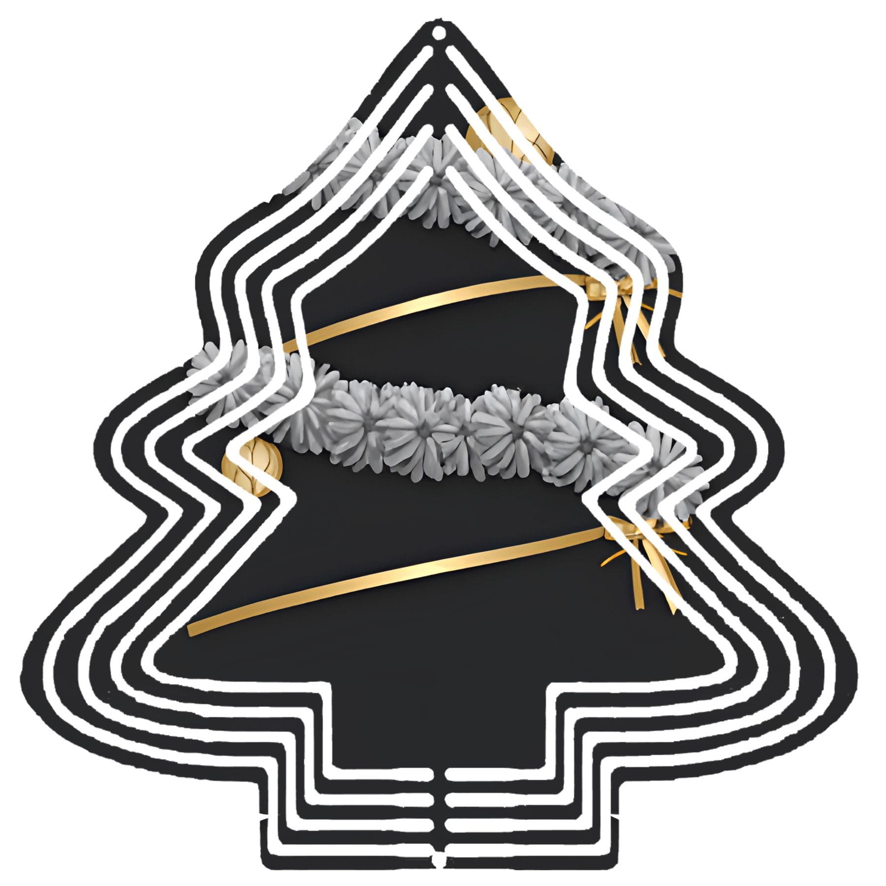 Elegant Metal Hanging Christmas Tree Wind Spinner - Minimalistic Design ...