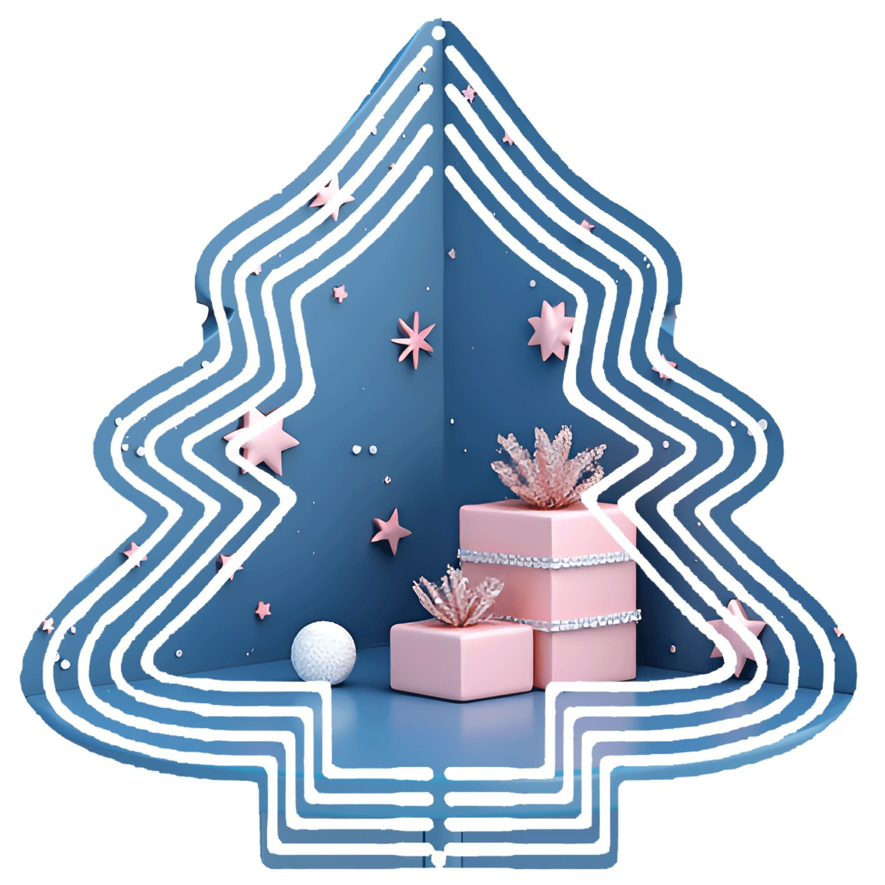 Elegant Metal Hanging Christmas Tree Wind Spinner - Minimalistic Design ...