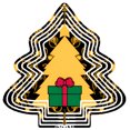 thumbnail image 1 of Elegant Metal Hanging Christmas Tree Wind Spinner with Golden Outline & Intricate Patterns - Perfect for Yard & Garden Decor, 1 of 7