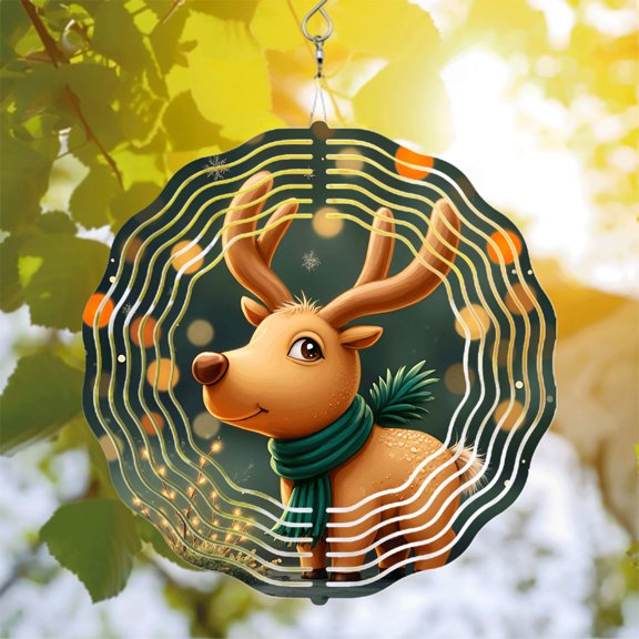 Elegant Metal Hanging Wind Spinners & Chimes - Beautiful Concentric Circle Design for Yard & Garden Decor Perfect for Festive Atmosphere