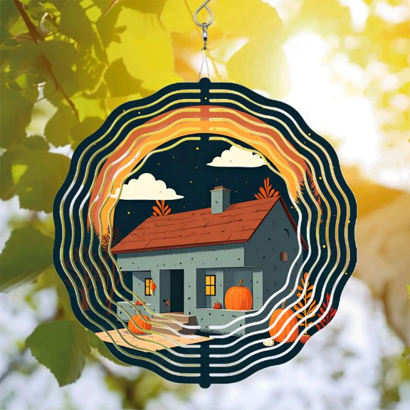 Elegant Metal Hanging Wind Spinners & Chimes - Whimsical Autumn Leaf Design for Yard & Garden Decor Perfect for Fall Vibes