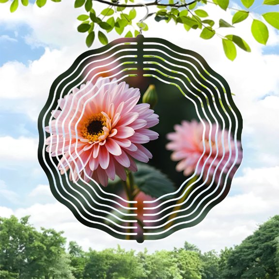 Elegant Metal Hanging Wind Spinners & Chimes for Yard & Garden - Beautiful Layered Petal Design with Vibrant Colors & Serene Aesthetic