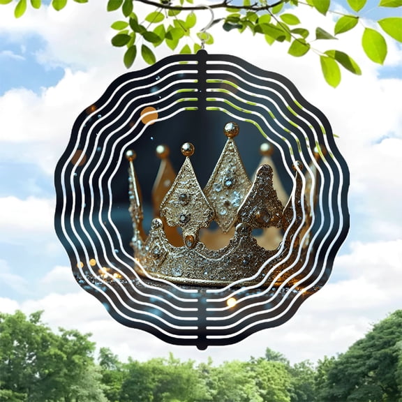 Elegant Metal Hanging Wind Spinners & Chimes for Yard & Garden - Intricate Patterns & Gemstone Accents for Decor