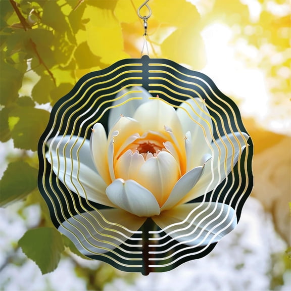Elegant Metal Hanging Wind Spinners & Concentric Wave Patterns - Perfect for Yard & Garden Decor