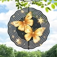 thumbnail image 1 of Elegant Metal Hanging Wind Spinners - Golden Butterfly Design with Intricate Patterns for Yard & Garden Decor Perfect Wind Chimes, 1 of 6