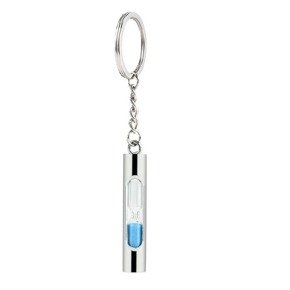 Elegant Metal Hourglass Keychain for Couples Durable Alloy Glass Key Ring Gift in 4 Colors