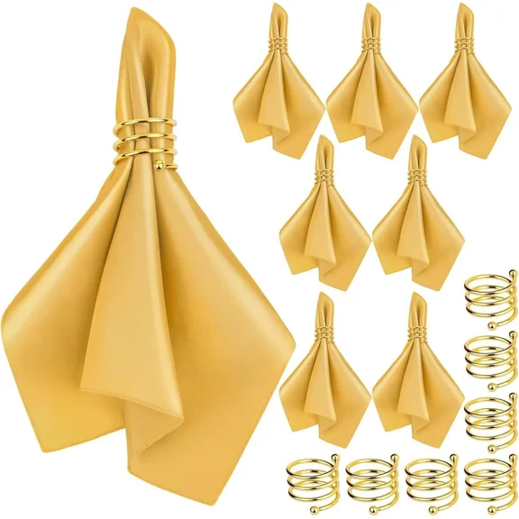 Elegant Metal Napkin Rings For Wedding, Party & Restaurant - Euro Style Set Of 6