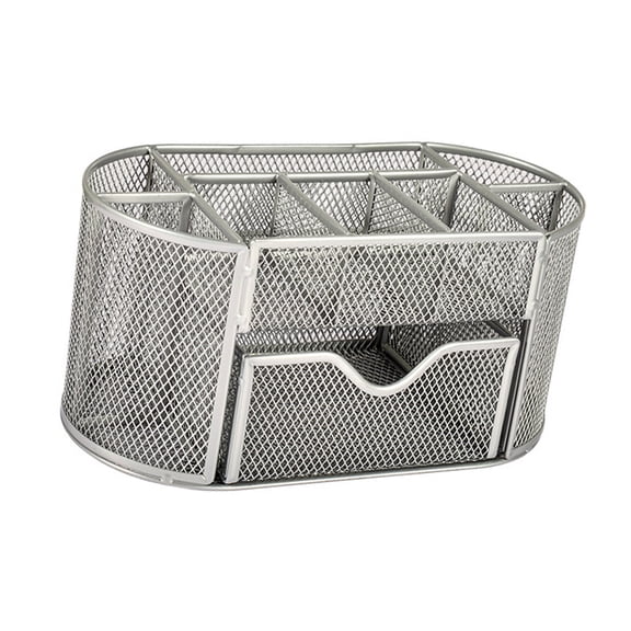 Elegant Metal Net Pen Pencil Planner With 9 Divisions Spacious Desktop Storage For Telecommute