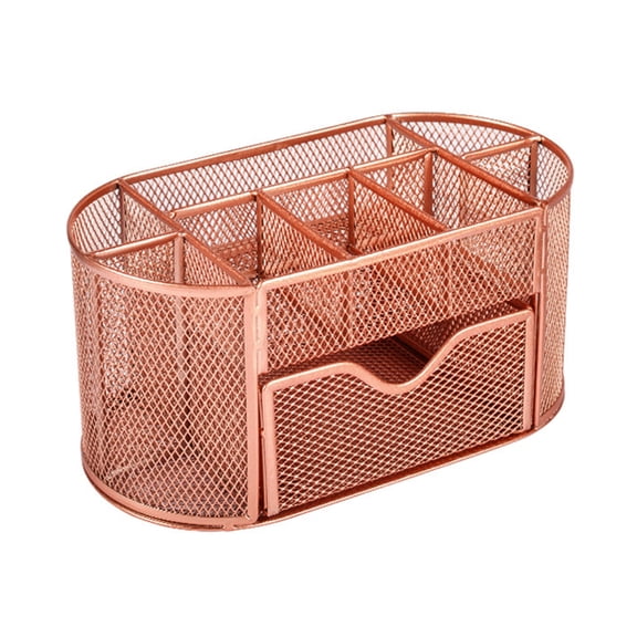 Elegant Metal Net Pen Pencil Planner With 9 Divisions Spacious Desktop Storage For Telecommute