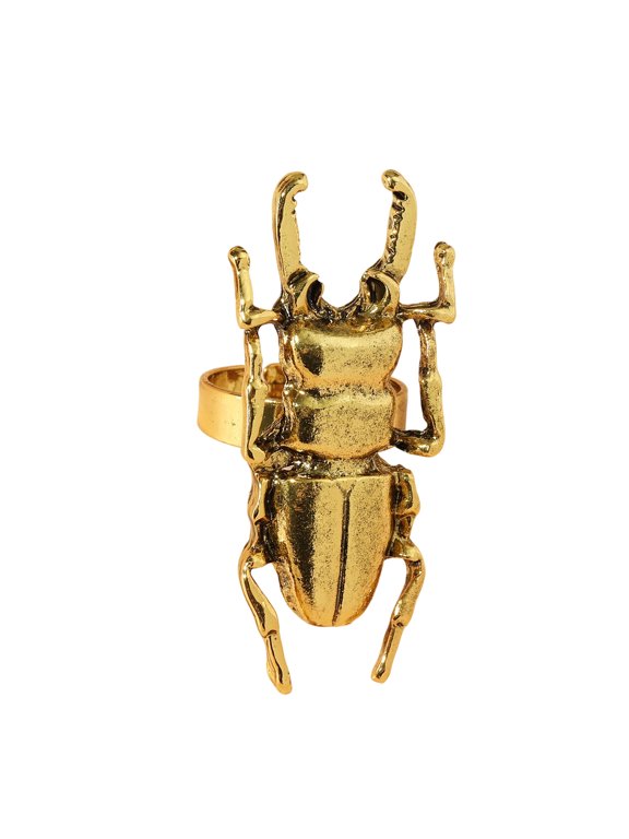 Elegant Metal Scarab Bugs Rings for Women and Men Unique Hand Crafted Finger Jewelry Gifts Wedding Party Rings