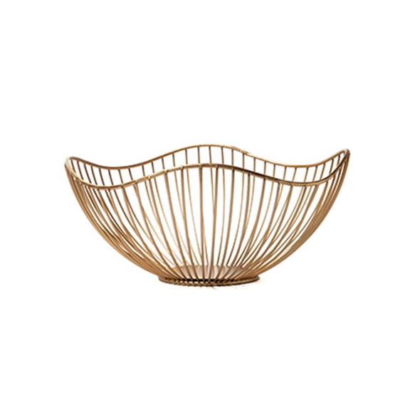 Elegant Metal Wire Fruit Basket Snacks Bread Storage Tray Decorative Centerpieces for Dining Table Or Living Room