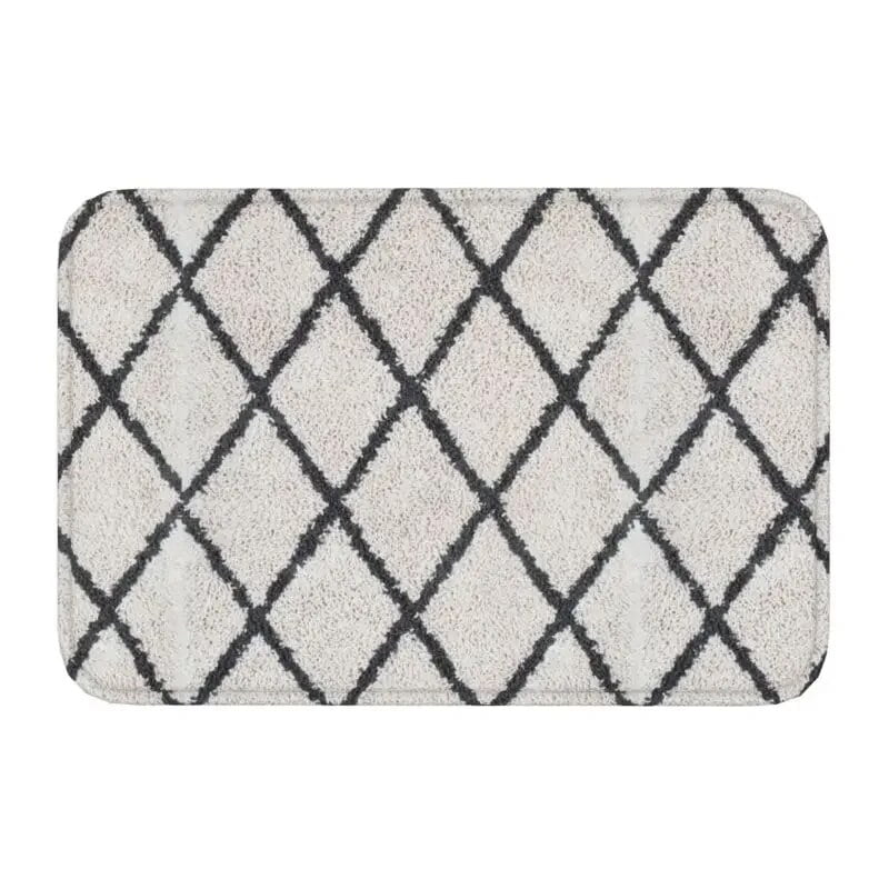 Elegant Metallic Moroccan Quatrefoil Trellis Pattern Doormat Non-Slip ...