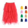 thumbnail image 1 of Elegant Midi High Waist Flowy Layered Skirt For A Line Versatile Daily Wear Chiffon Party Attire, 1 of 4