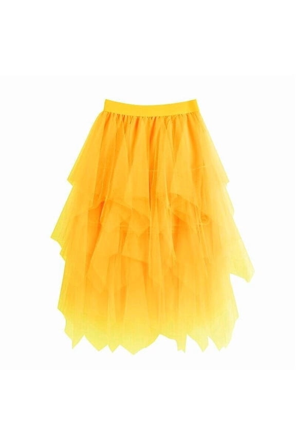 Elegant Midi High Waist Skirt with Flowy Layered Design, Chiffon Fabric for Party and Attire, Versatile for Daily and Special Wear