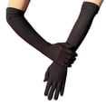 thumbnail image 1 of Elegant Milk Silk Elastic Long Gloves Soft Breathable Opera Performance Mittens 17.7in 1 Pair Black, 1 of 6