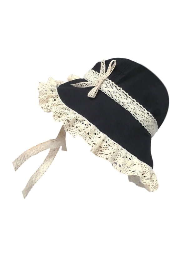 Elegant Millinery Victorian Bonnets Gasket Hat Pillbox Hat for Makeup Party Lace Ribbon Hat Victorian Bonnets