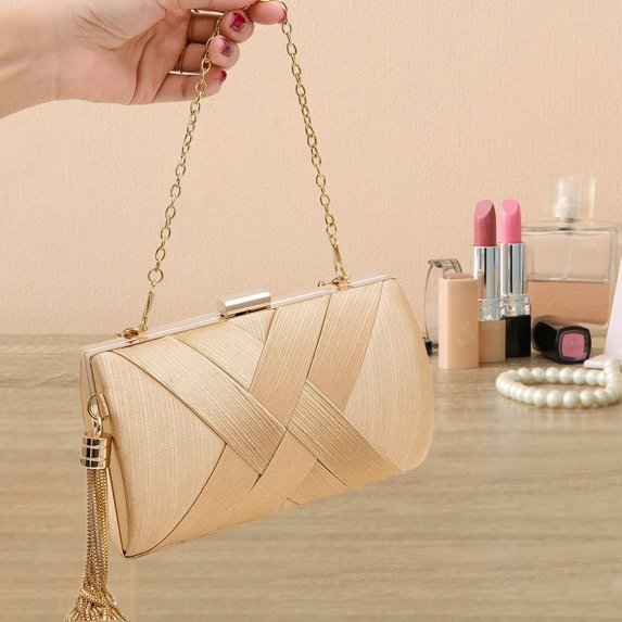 Elegant Mini Shoulder Bag for Women - Stylish Evening Party Clutch with Matching Tassel for and Events