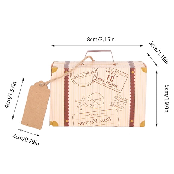 Elegant Mini Suitcase Boxes: 50 Pack W/ Tags, Perfect For Travel Party  Wedding Treats