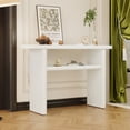 thumbnail image 1 of Elegant Minimalist Console Table with Rounded Edges and Sturdy Shelf, Side Table for Hallway, Entryway, Living Room, Antique White, 1 of 9
