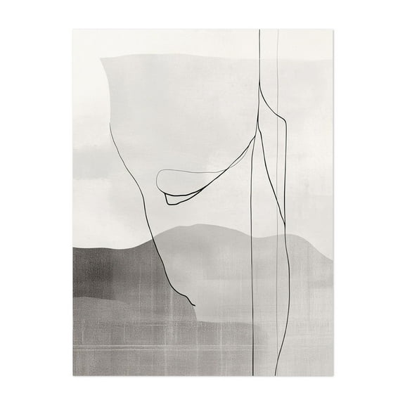 Elegant Minimalist Line Art - Line Drawing Unframed Wall Art Print 5 x 7 inches