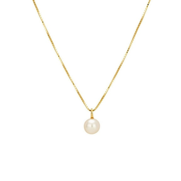 Elegant Minimalist Pearl Pendant Necklace for Women - Delicate Collarbone Chain