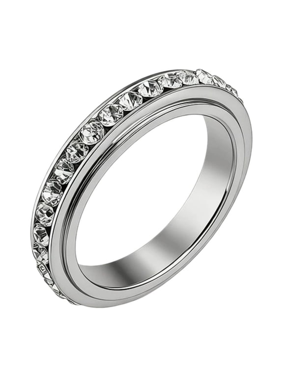 Elegant Minimalist Wedding Band Ring For Tone Adjustable Stackable Thin Round Cut CZ Promise Engagement Jewelry Cute Rings Size 6 Jewelry for Girls Rings Skater Boy Rings Rings Size 9 Set Open Rings