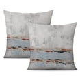 thumbnail image 1 of Elegant Modern Art Decor Throw Pillow Covers: 18x18 Inch Set of 2, Blue Abstract Oil Painting Design for Couch, Sofa, Bedroom, Living Room, 1 of 7