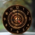 thumbnail image 1 of Elegant Modern Round Wall Clock with LED Lights 10-Inch Silent Wooden Wall Clock, Battery Operated (AA Batteries Not Included), Artistic Home Decor, 1 of 7