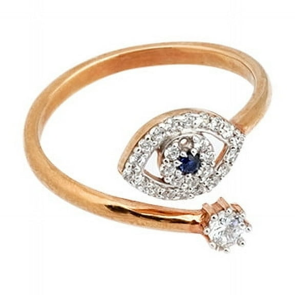 Elegant Moissanite Evil Eye Sparkle Ring in Sterling Silver | Lab Created Colorless Stones | Perfect Birthday Gift for Women