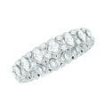 thumbnail image 1 of Rosec Jewels Certified Moissanite Eternity Wedding Band - Designer Ring - D-VS1 Quality - With Jewelry Box, 14K White Gold, US 6.00, 1 of 7