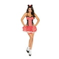 thumbnail image 1 of Elegant Moments Miss Mouse Fancy-Dress Costume for Women with Animal Ear Headband, Size S, 3 pc, 1 of 3