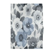 Elegant Monochromatic Florals Door Curtain 25x40in Privacy Mesh with UV Protection Tie Back Rod Pockets