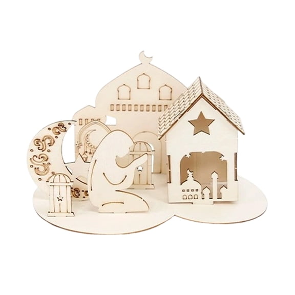 Elegant Moon And Star Desktop Ornament Home For Eid Celebration And Giving Creative Fun Easter & Ramadan Home Desktop Ornament Decor C One Size