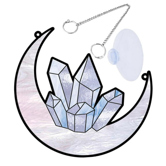Elegant Moon Window Hanging with Dangling Acrylic for Reflective