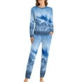 thumbnail image 1 of Elegant Mountains Pajamas Daily Sunset Print Casual Oversized Sleepwear Women Long Sleeve Pattern Retro Pajama Sets, 1 of 7