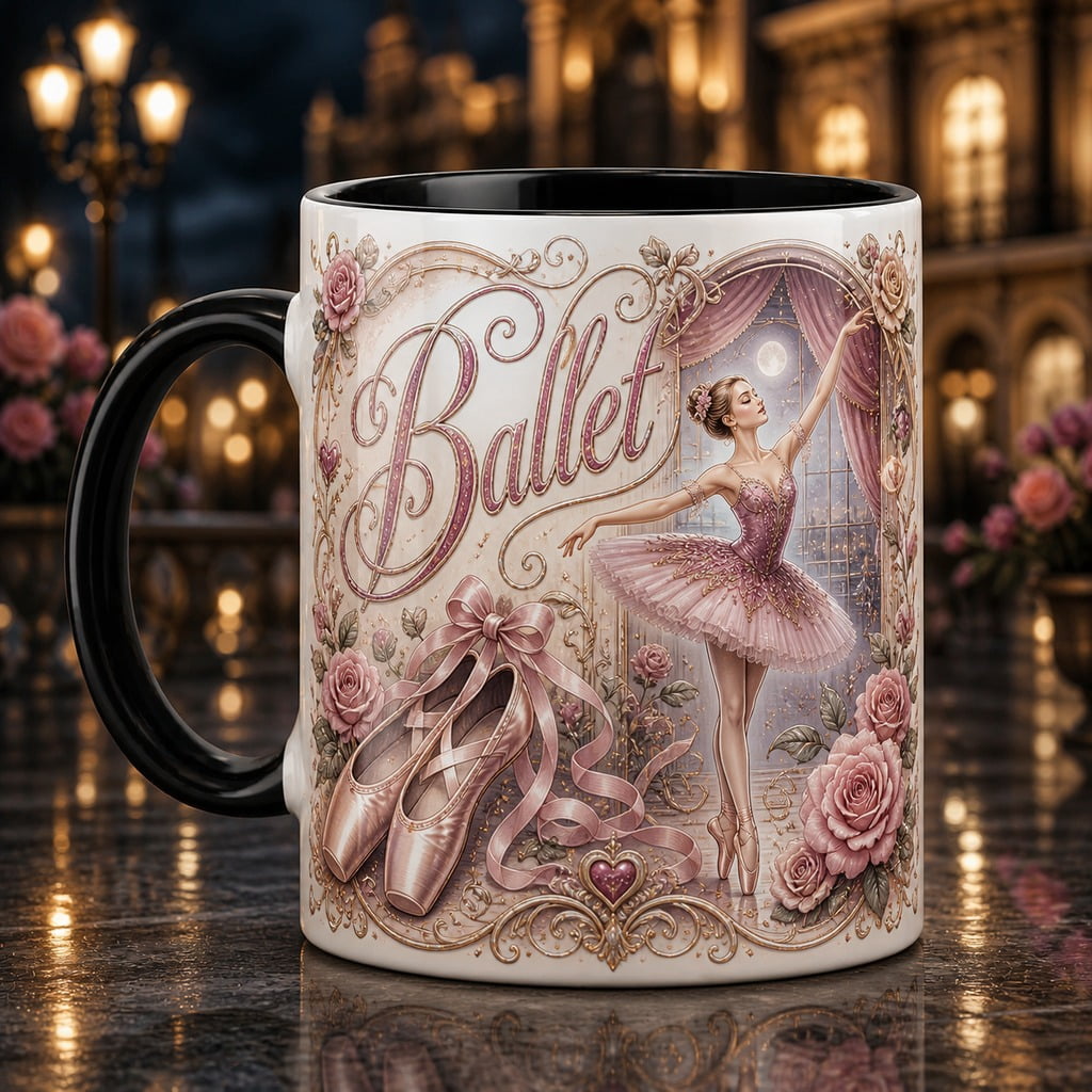 99 Roses Design Elegant Mug Ballet Slippers and Roses Dancer Design - Walmart.com