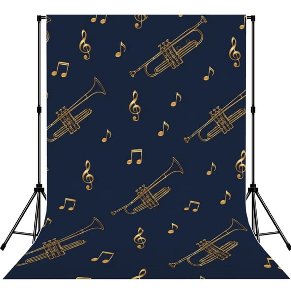 Elegant Musical Note Symphony Photography Backdrop 5x7Ft Background for Photo Studio Video Recording Birthday Party Wedding Home Decor