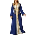 thumbnail image 1 of Elegant Muslim Abaya Dress With Embroidery Long Sleeve Robe And Inner Gown Two Piece For/BU1/XS, 1 of 5