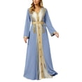 thumbnail image 1 of Elegant Muslim Abaya Dress With Embroidery Long Sleeve Robe And Inner Gown Two Piece For/BU2/L, 1 of 5