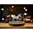 thumbnail image 1 of Elegant Mustang Horse 3D Engraved Crystal Sculpture, 1 of 7