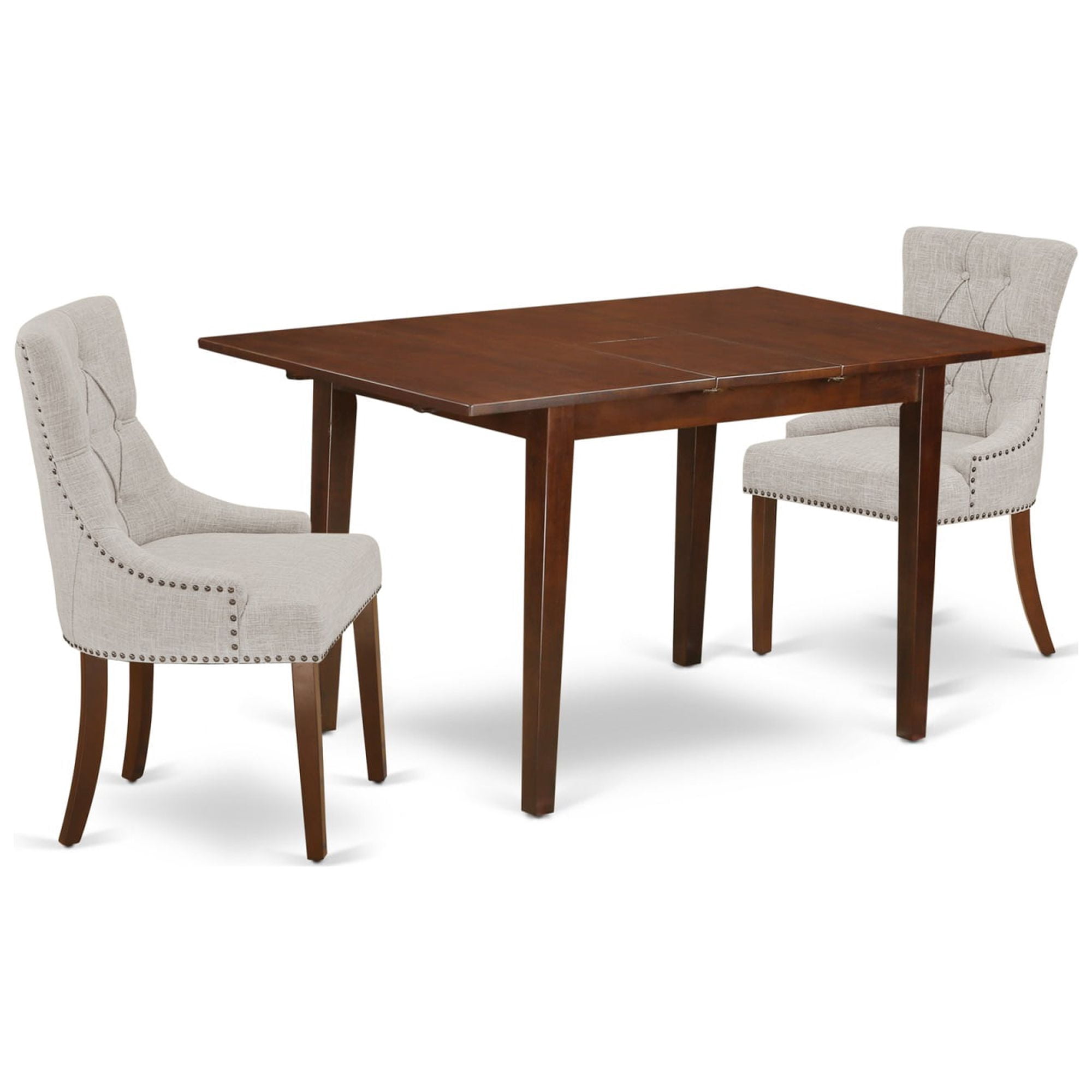 Small Rectangular Table For Rent Elegant NOFR3-MAH-05 Dining Set: Small Rectangular Table & 2 Parson ...