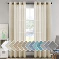 thumbnail image 1 of Elegant Natural Linen Curtain Panels Energy Efficient Semi - Sheers Linen Curtains / Nickel Grommet Window Treatments Panels / Drapes (Set of 2, Butter, 52" by 96" Inch), 1 of 4