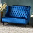 thumbnail image 1 of Elegant Navy Blue Velvet Wingback With Bewitching Diamond Stitching For Extra Comfort And Style, 1 of 6