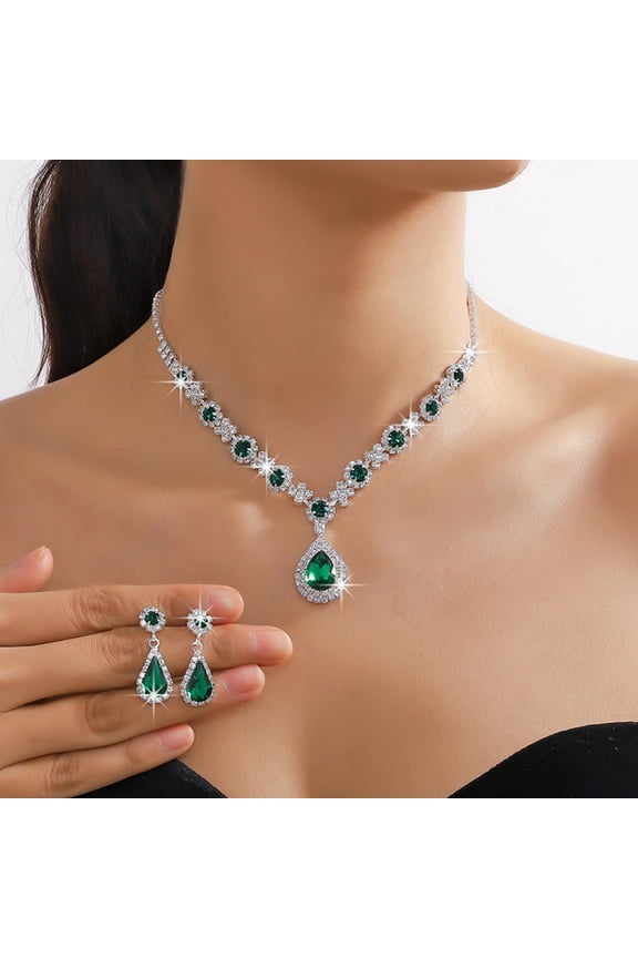 Elegant Necklace Sets for Women Luxury Choker Necklace and Earrings Set Wedding Dress Bridal Jewelry Sets Fashion