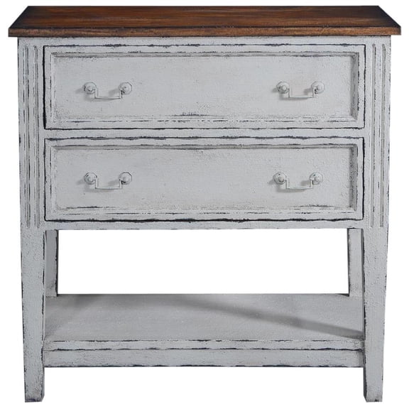 Elegant New Lafitte Chest-Rustic Pecan and Distressed White