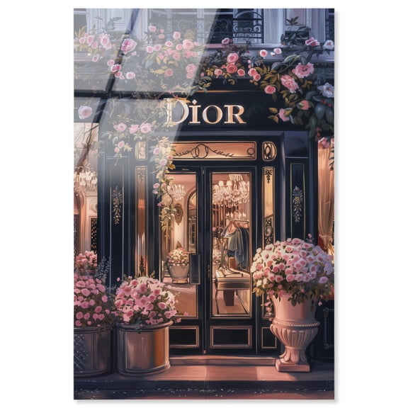 Elegant Night Storefront II High-Gloss Frameless Acrylic Glass Wall Art Glam by Art Remedy, Ready to Hang, 10 x 15