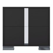 Elegant Nightstand with 2 Drawers and Metal Foot, Mirrored Bedside Table for Bedroom, Living Roomlxf