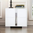 thumbnail image 1 of Mirrored Nightstand - 23.3" Wide 2-Drawer Bedside Table with Metal Handles, 90lb Capacity, 1 of 9